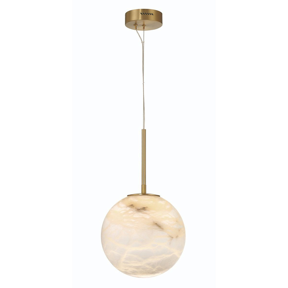 QN-KEPLER-1P-M-BG KEPLER Brushed Gold/White// подвесной LED 1х15  х   