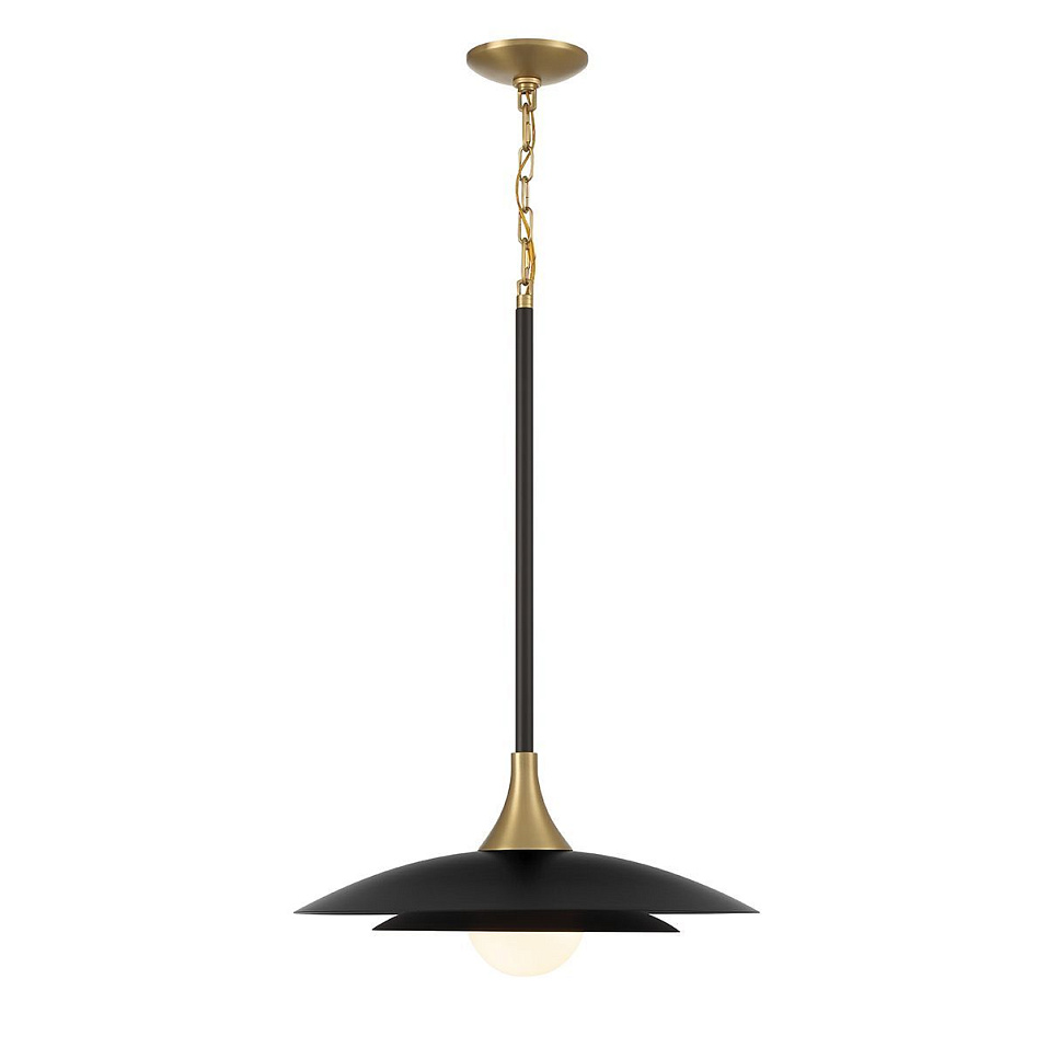 QN-WELSH-P-BK WELSH Matte Black/Brushed Gold/Matte Black//белый подвесной LED 1х15  х   
