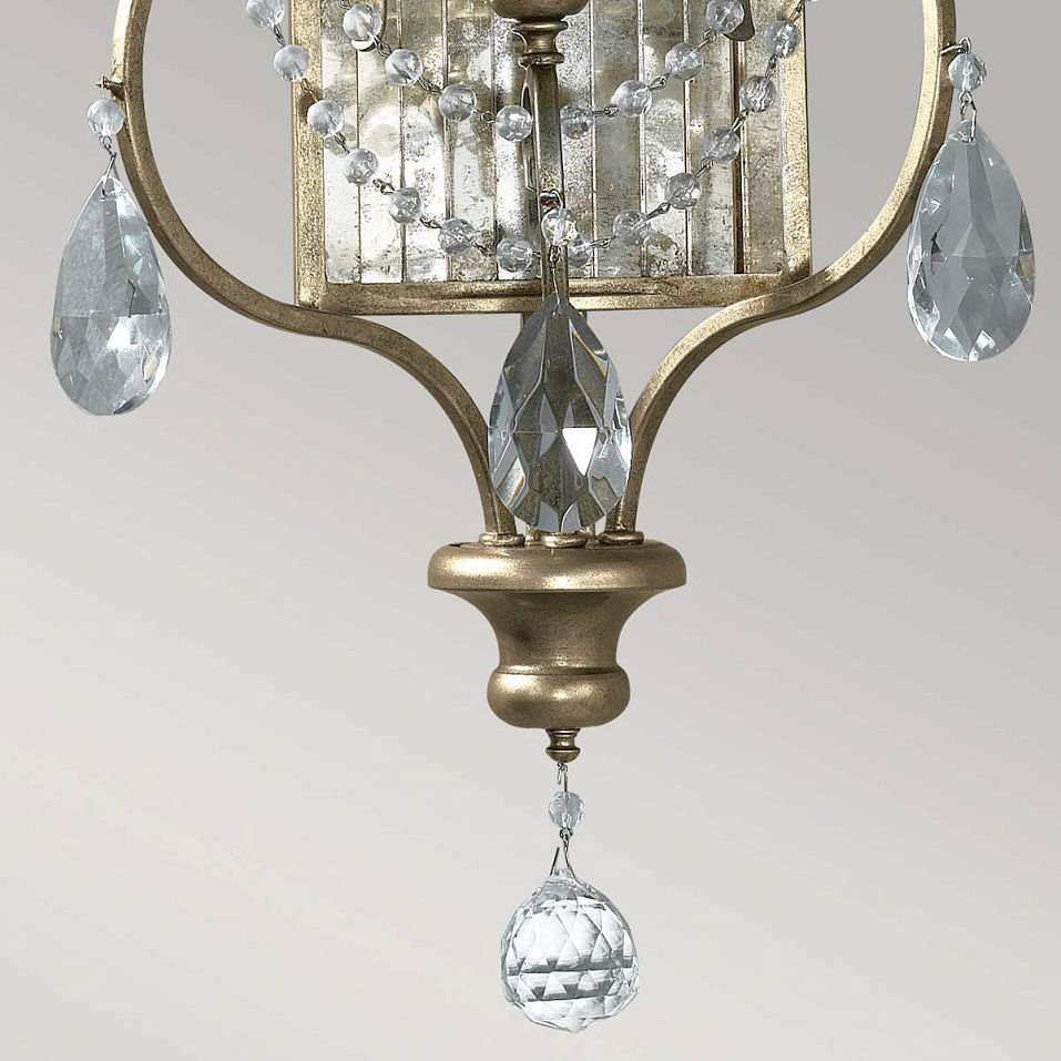 FE-GIANNA3W GIANNA Gilded Silver/Antiqued Mirrored Glass/// настенный E14 3х60  х   