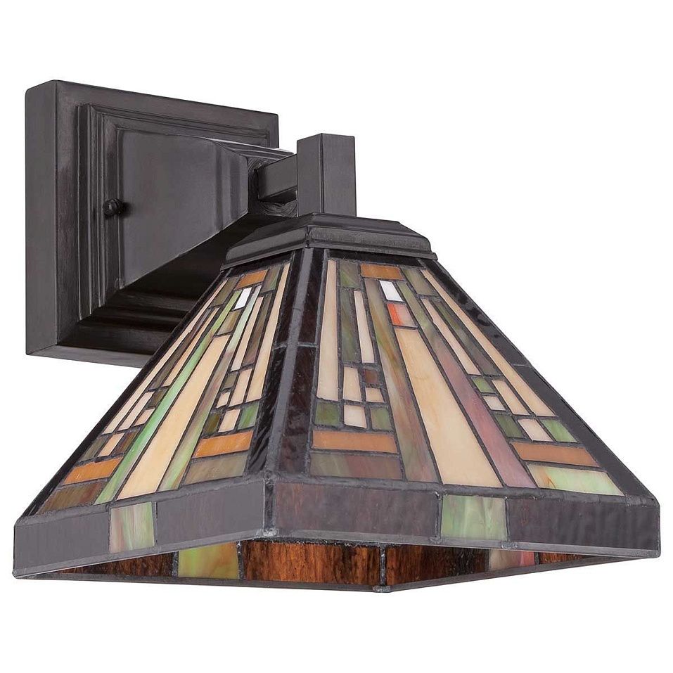 QZ-STEPHEN1 STEPHEN Vintage Bronze/amber, bisque and earthy green// настенный E27 1х60  х   
