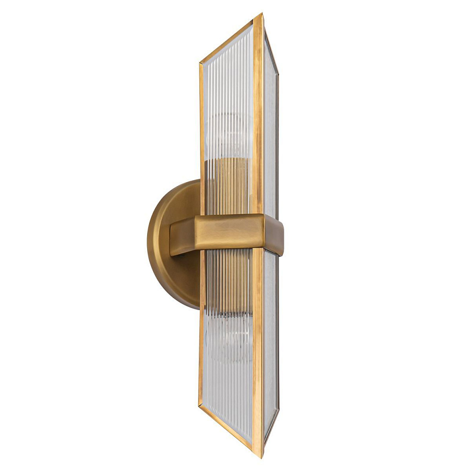 QN-CAIRO-2WB-VBS-CR CAIRO Vintage Brass/Clear Ribbed // настенный E27 2х60  х   