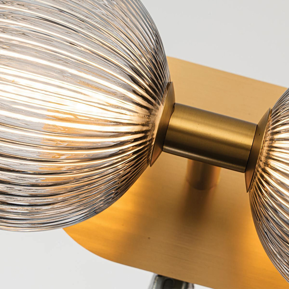 QN-PALMAS-2W-BG PALMAS Brushed Gold/Smoked// настенный LED 1х18  х   