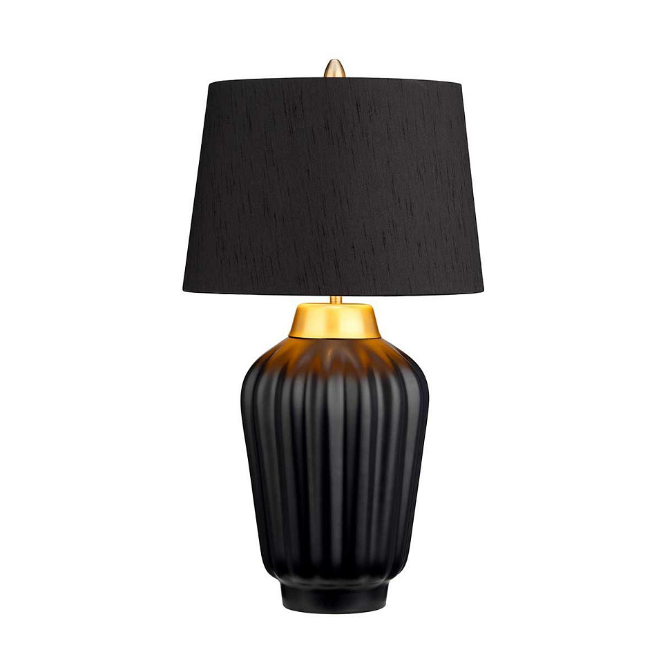 QN-BEXLEY-TL-BKBB BEXLEY Black & Brushed Brass/Black with gold laminate inner// настольный E27 1х60    