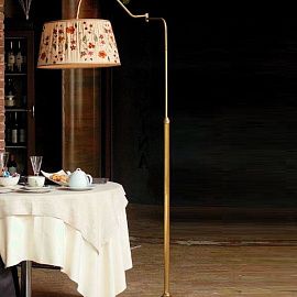 L 124 BIS  brunito/ivory shade with flower// напольный E27 1х60  х  L 124 BIS