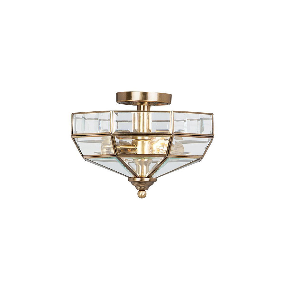 OLD-PARK-AB OLD PARK Antique Brass/Clear// потолочный E27 2х60  х   