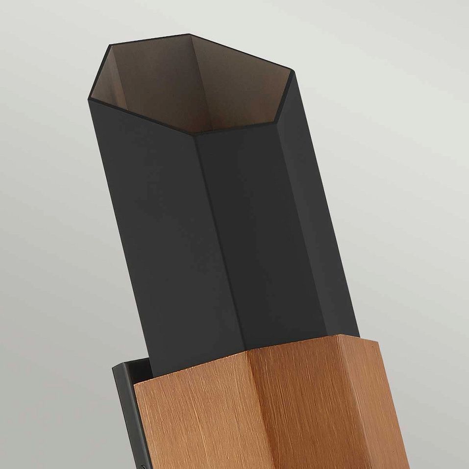 QZ-CHASM-L-BKW CHASM Matte Black/painted wood/// настенный LED 2х9,5  х   