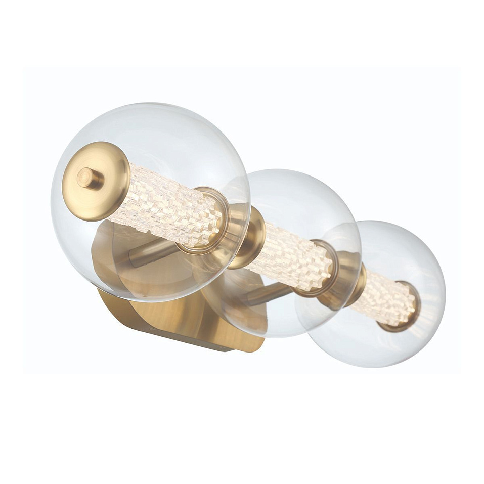 QN-ATOMO-3W-BG ATOMO Brushed Gold/Clear// настенный LED 1х13  х   