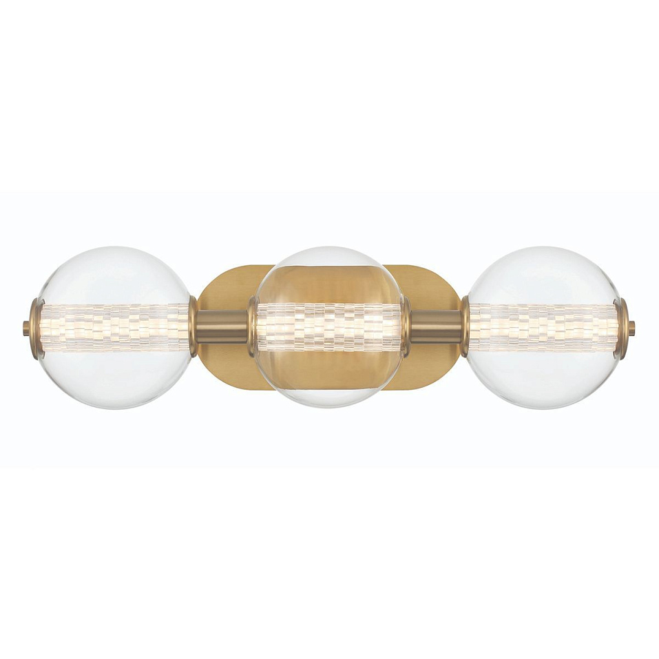 QN-ATOMO-3W-BG ATOMO Brushed Gold/Clear// настенный LED 1х13  х   
