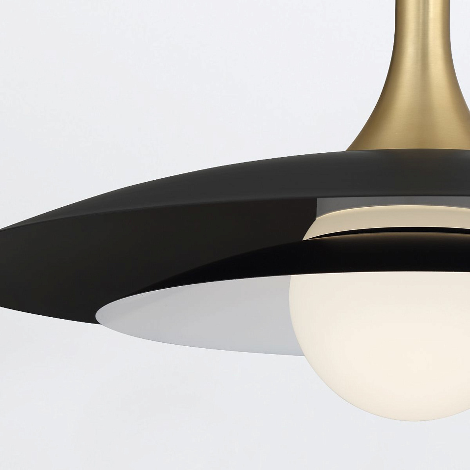 QN-WELSH-P-BK WELSH Matte Black/Brushed Gold/Matte Black//белый подвесной LED 1х15  х   