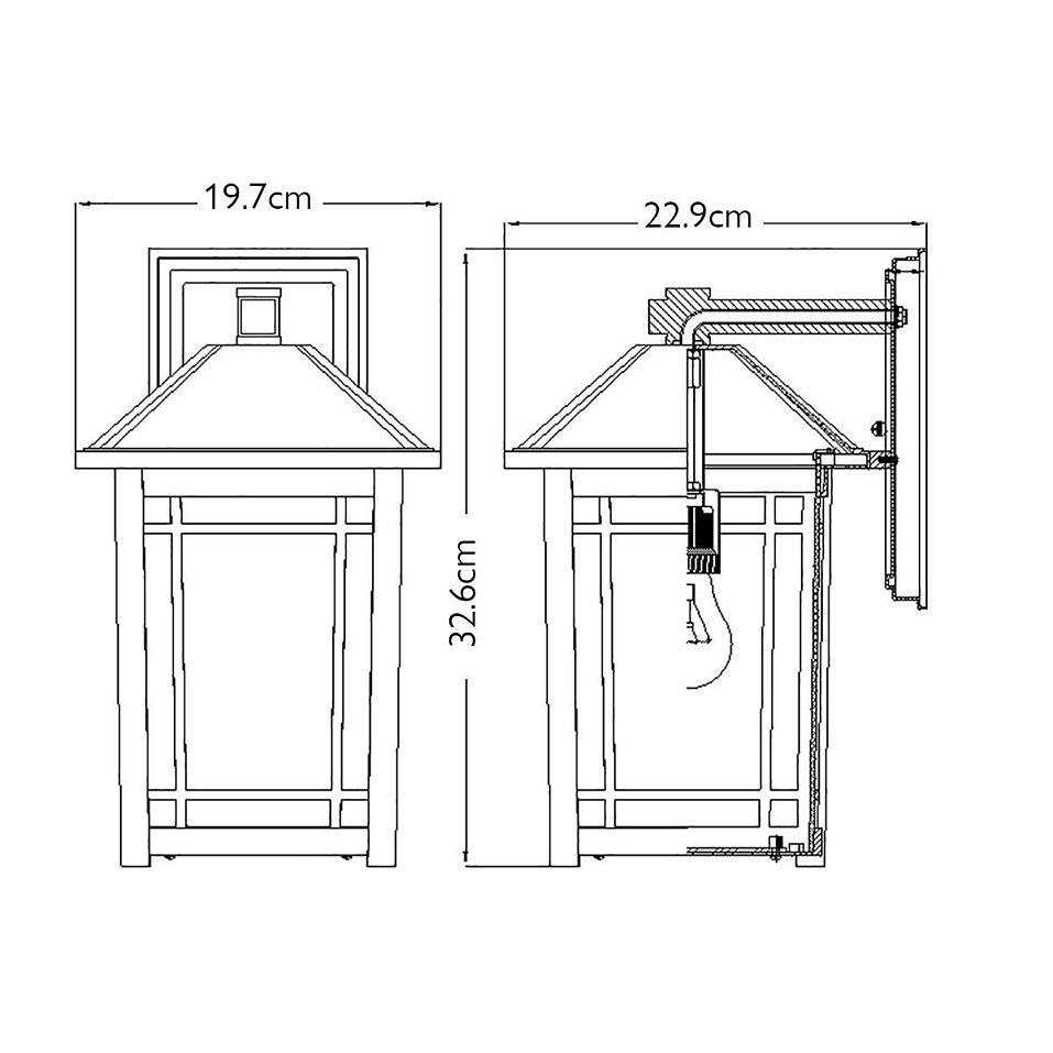 QZ-CEDAR-POINT-M-BK CEDAR Black/Clear// настенный E27 1х60  х   