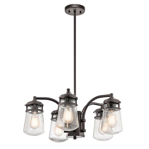 KL-LYNDON-5P-AZ LYNDON Architectural Bronze /Seeded Glass// подвесной E27 5х40  х  KL-LYNDON-5P-AZ