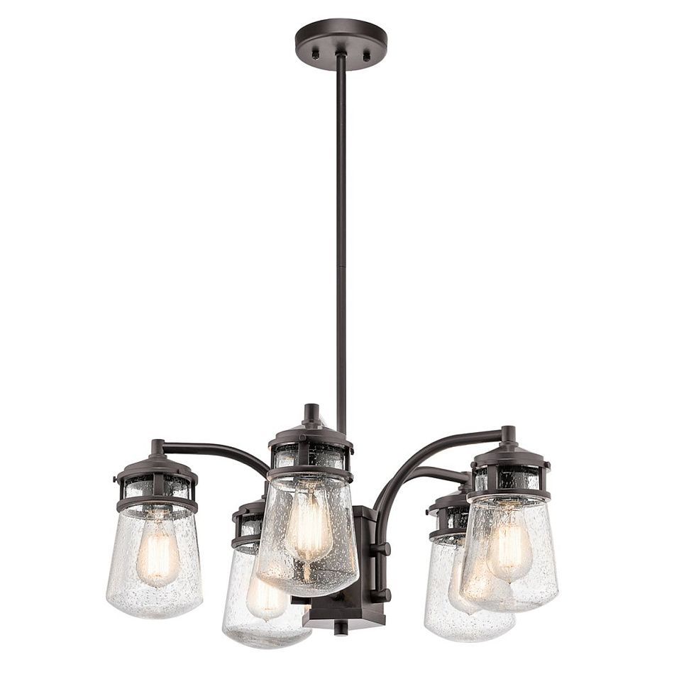 KL-LYNDON-5P-AZ LYNDON Architectural Bronze /Seeded Glass// подвесной E27 5х40  х   