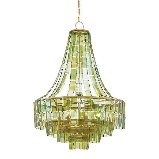QNC-VINTNER-7P-GR-CGL VINTNER Dark Contemporary Gold Leaf/Recycled Green // подвесной E14 7х60  х  QNC-VINTNER-7P-GR-CGL