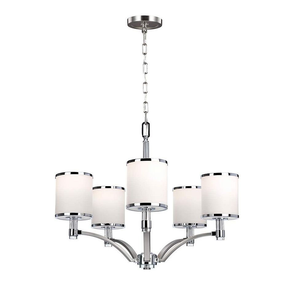FE-PROSPECT-PARK5 PROSPECT PARK Satin Nickel with Chrome /Opal white// подвесной E27 5х60  х   