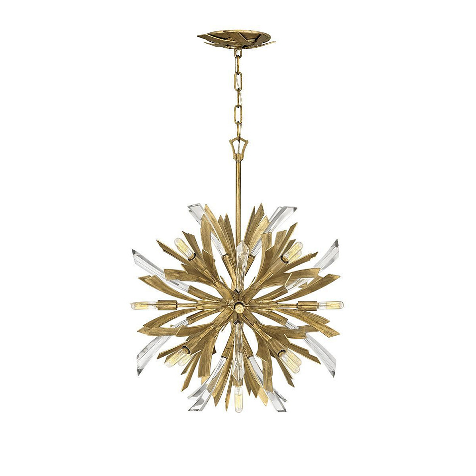 QN-VIDA-13P-S  VIDA Burnished Gold/Burnished Gold/Clear Crystal// подвесной E14 13х40  х   