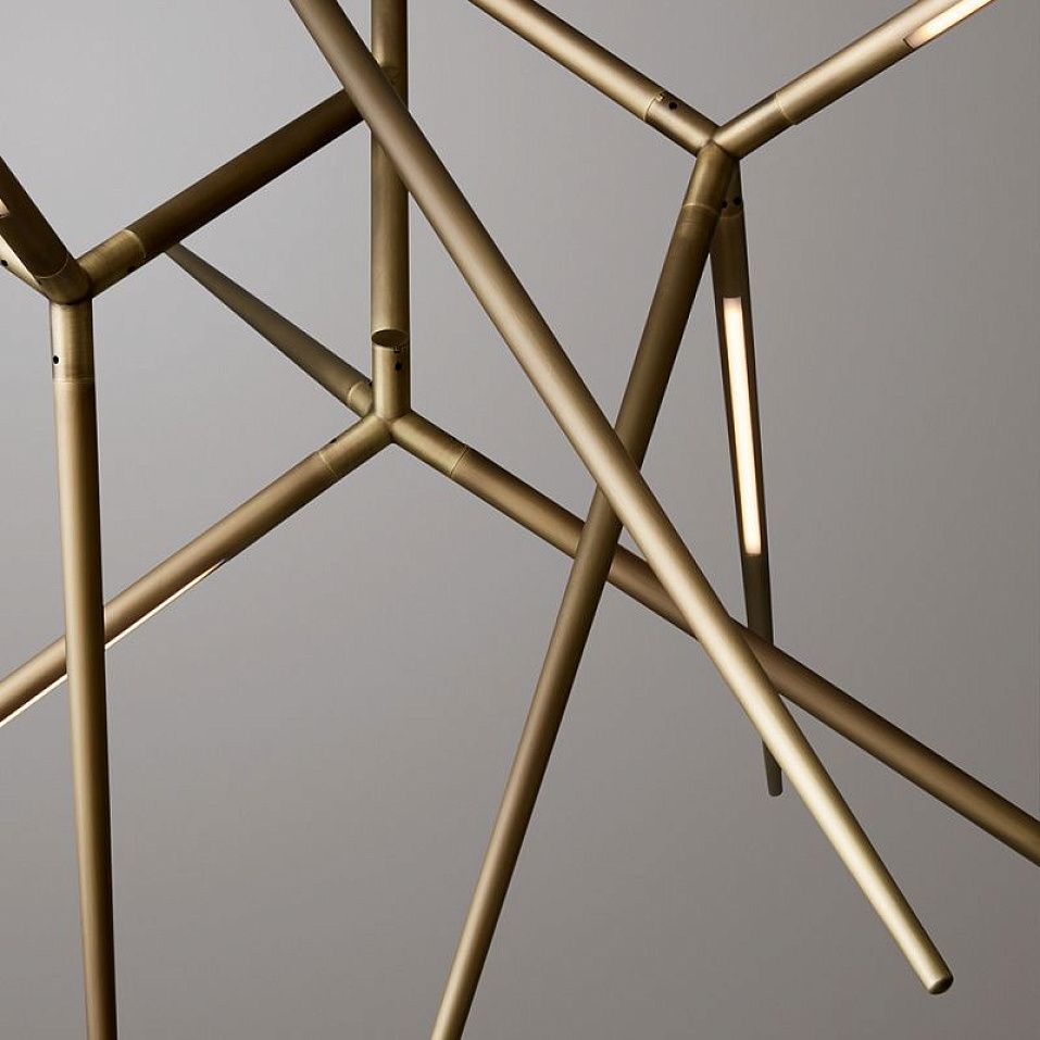 019C1M11.CE/UL Spear Chandelier Light Burnished Brass ///матовый подвесной LED х26  х   