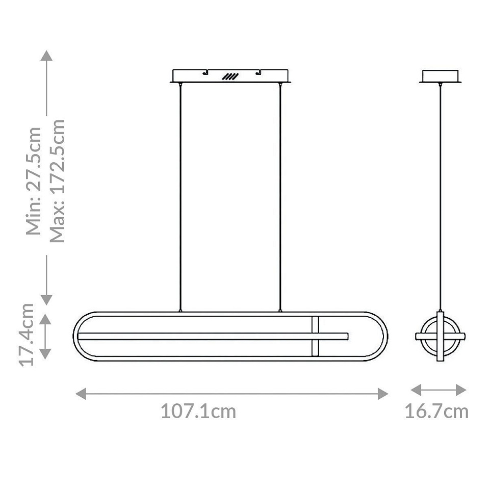 QN-DEMARK-LP-BG DEMARK Brushed Gold///белый подвесной LED 1х58  х   