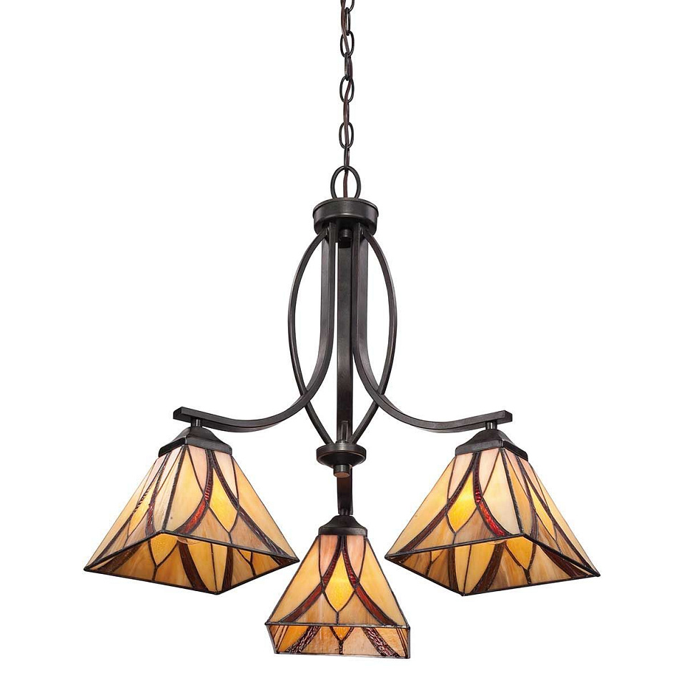 QZ-ASHEVILLE3 ASHEVILLE Valiant Bronze/multicolor// подвесной E27 3х60  х   