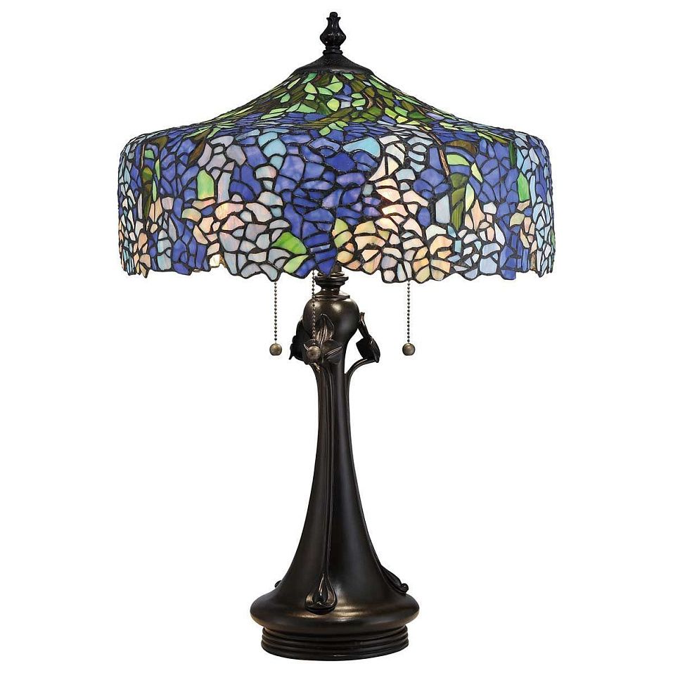 QZ-COBALT-TL  Vintage Bronze/Blue, Lavender & Green//  E27 3х60  х   