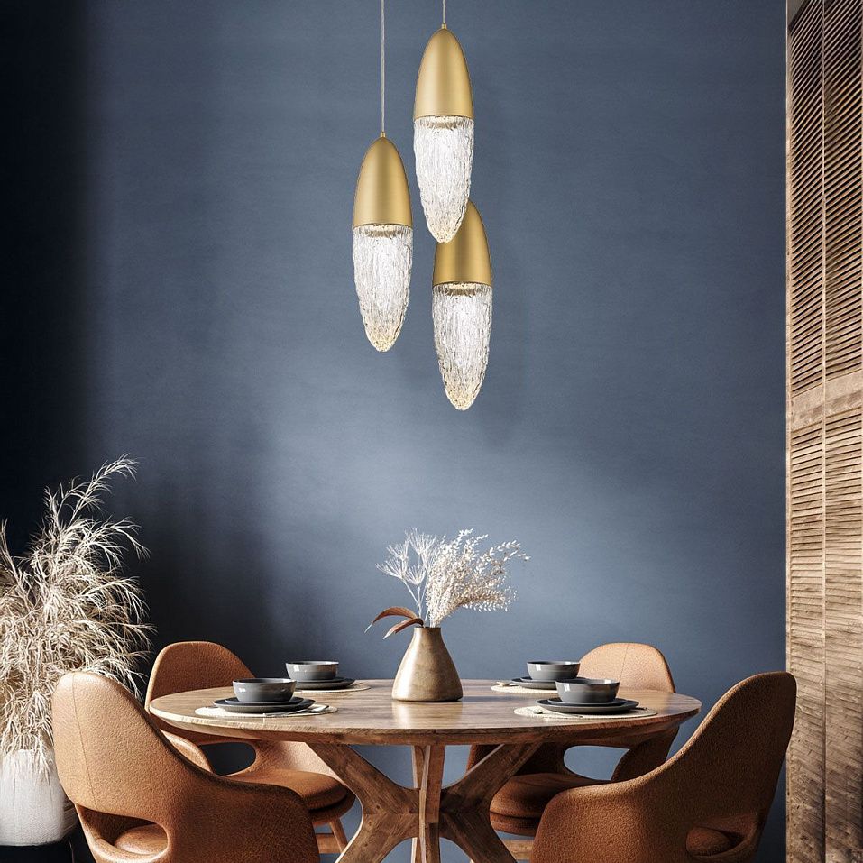 QN-ECROU-1P-BG ECROU Brushed Gold/Clear// подвесной GU10LED 1х10  х   