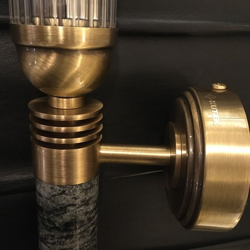 IZA-K-1(P/5)T IZANO brass patina/green grey granit/clear// настенный E14 1х40  х   