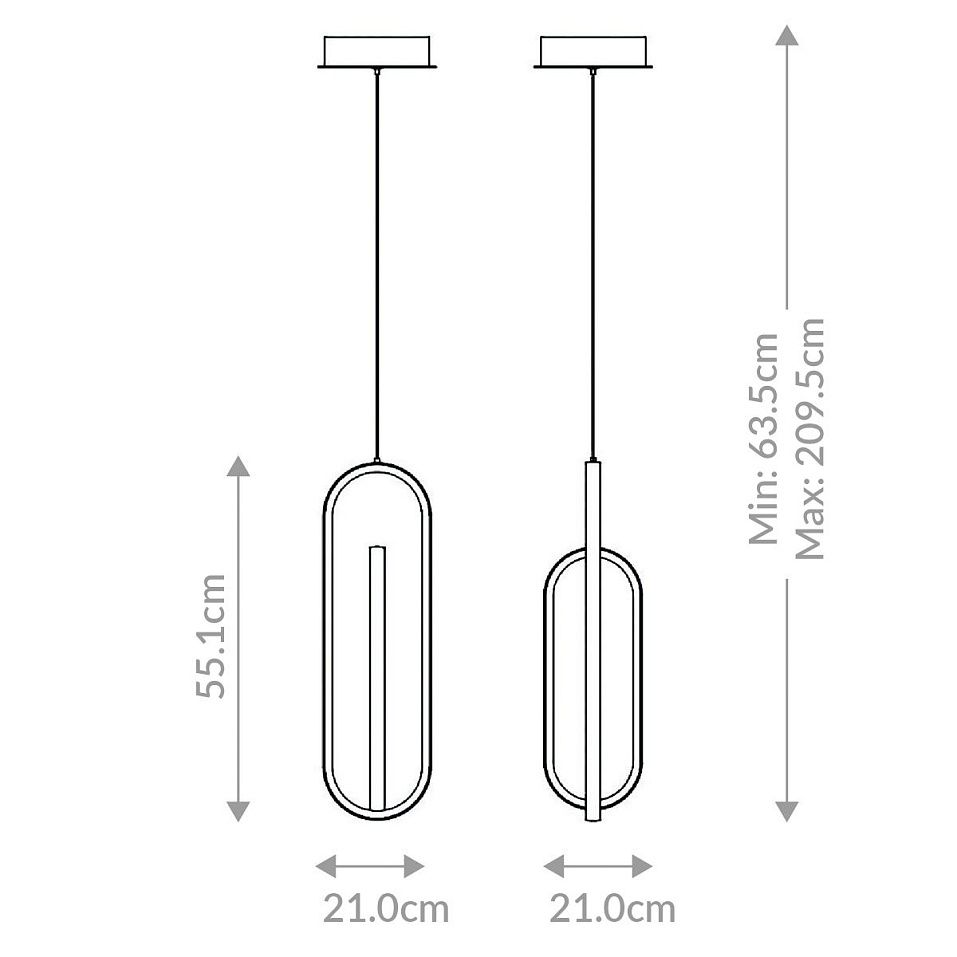 QN-DEMARK-1P-BK DEMARK Matte Black///белый подвесной LED 1х28  х   