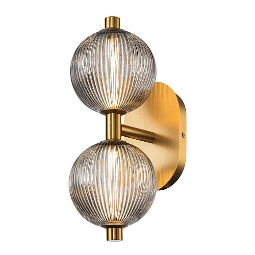 QN-PALMAS-2W-BG PALMAS Brushed Gold/Smoked// настенный LED 1х18  х  QN-PALMAS-2W-BG