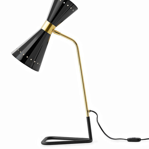9574 MEGAFONO gold/black/black// настольный E14 2х60  х  9574