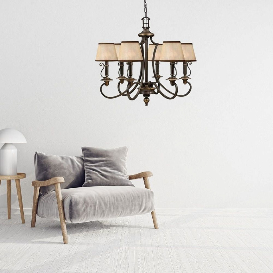 HK-PLYMOUTH9 PLYMOUTH Olde Bronze/light amber organza// подвесной E14 9х60  х   