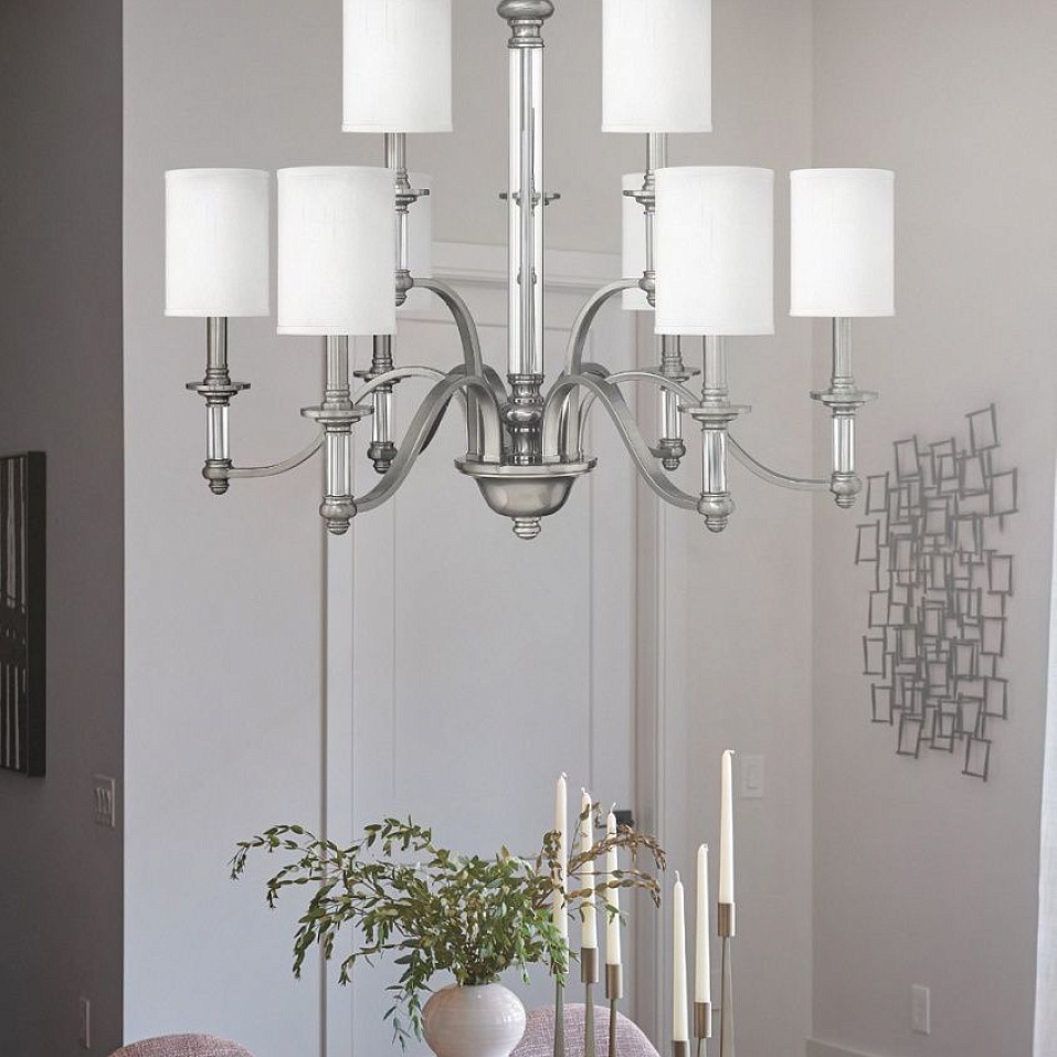 HK-SUSSEX9  SUSSEX Brushed Nickel /White// подвесной E14 9х60  х   