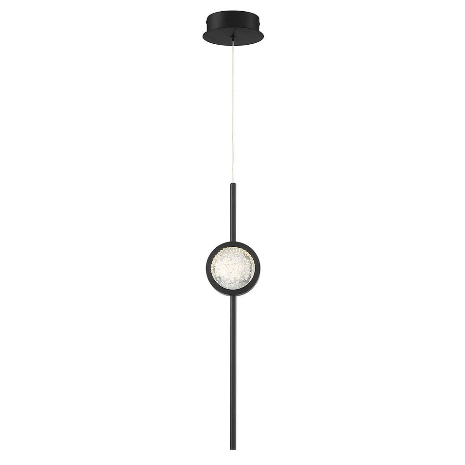 QN-BARLETTA-1P-BK BARLETTA Black/Clear Seeded Glass// подвесной LED 1х6  х   