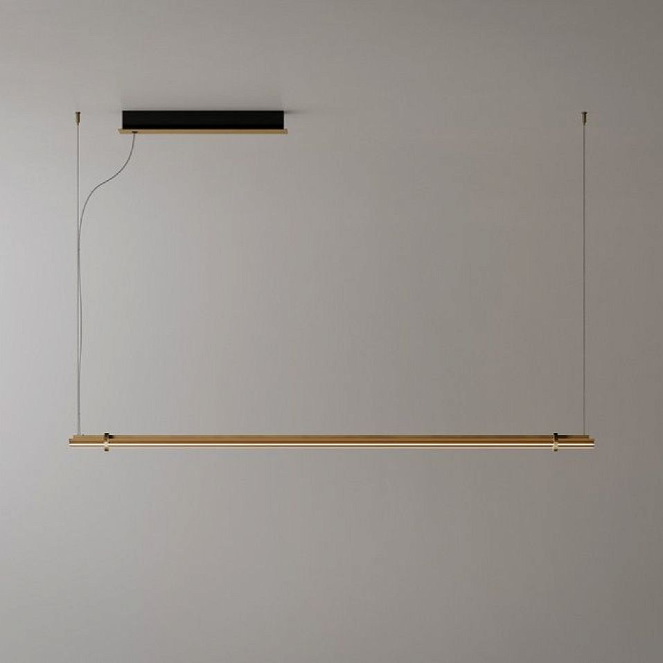 024S2M03G.CE Optical Suspension 1 Natural Burnished Brass /Amber Trihedron //янтарный подвесной LED    