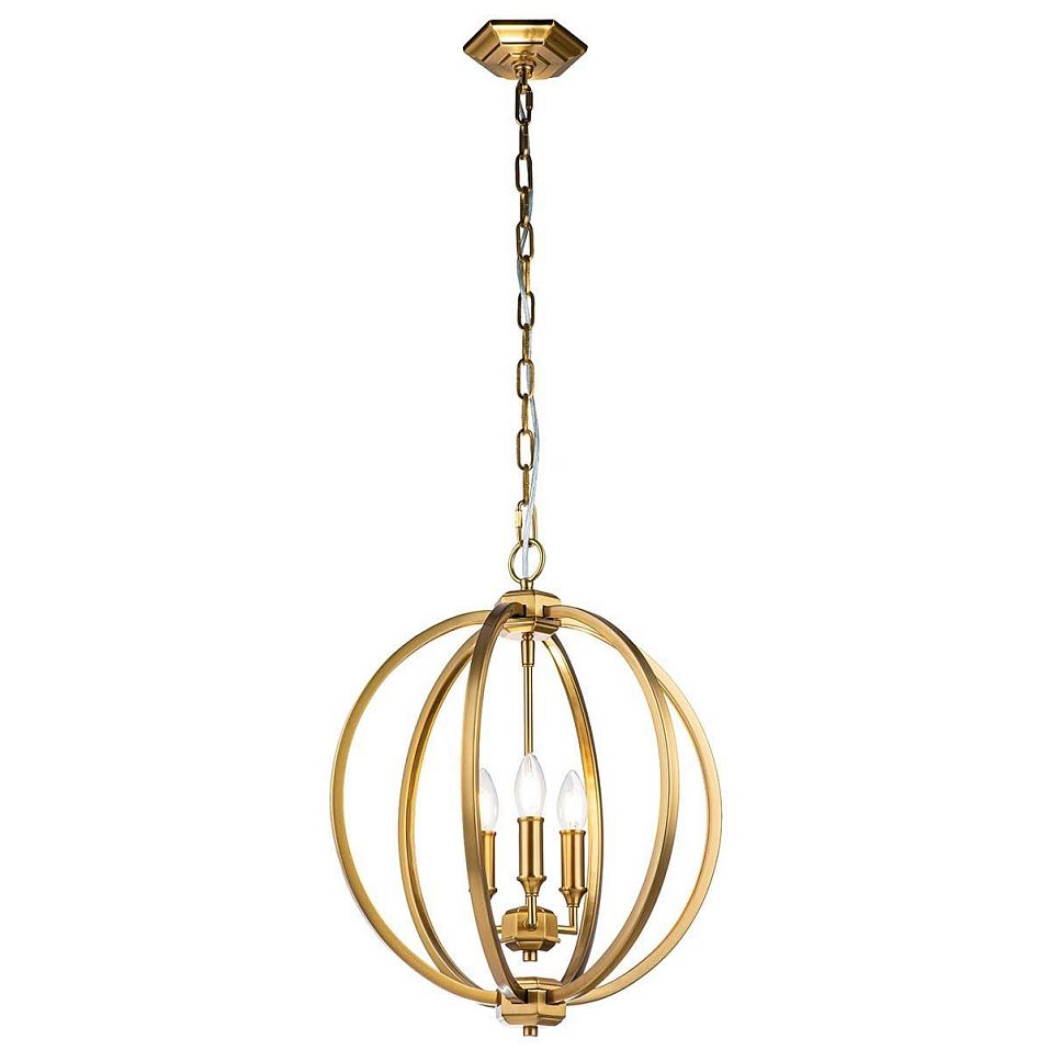FE-CORINNE-3P-M-BB CORINNE Burnished Brass /Burnished Brass // подвесной E14 3х60  х   