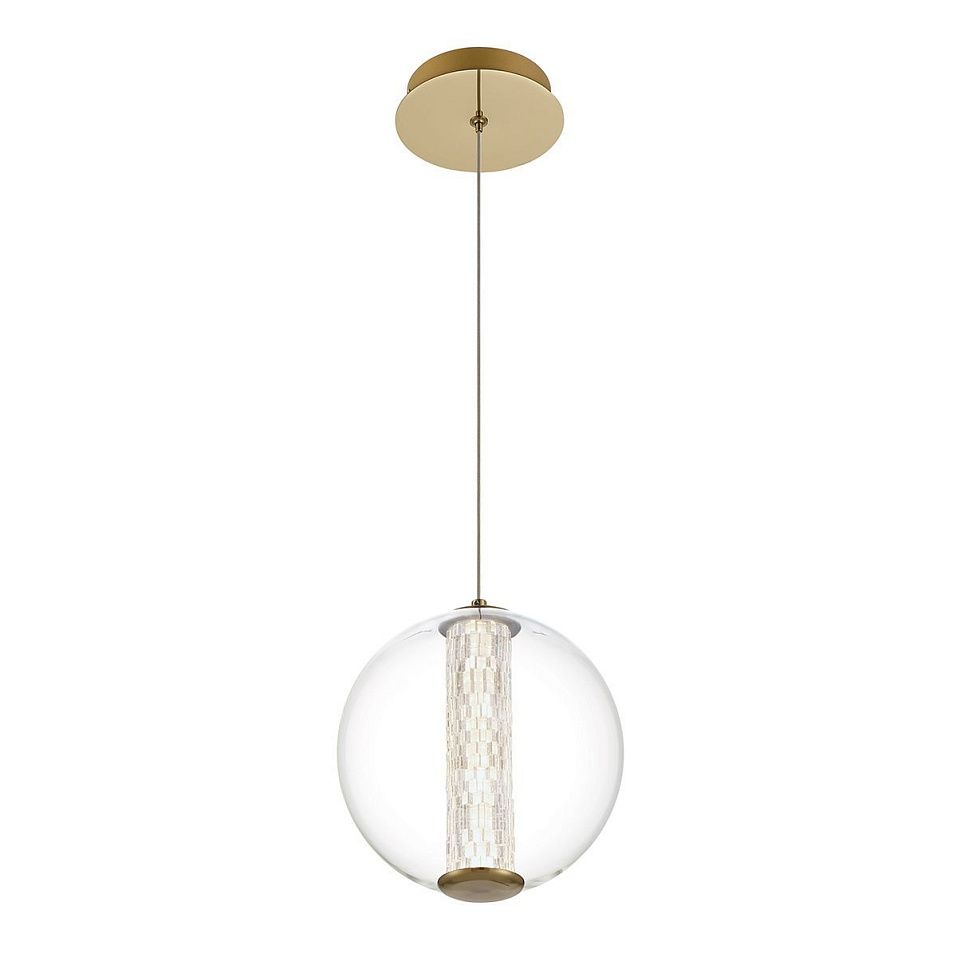 QN-ATOMO-1P-BG ATOMO Brushed Gold/Clear// подвесной LED 1х9  х   
