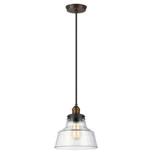 FE-BASKIN-P-A-BR BASKIN Painted Aged Brass/Dark Weathered Zinc /Clear// подвесной E27 1х60  х  FE-BASKIN-P-A-BR
