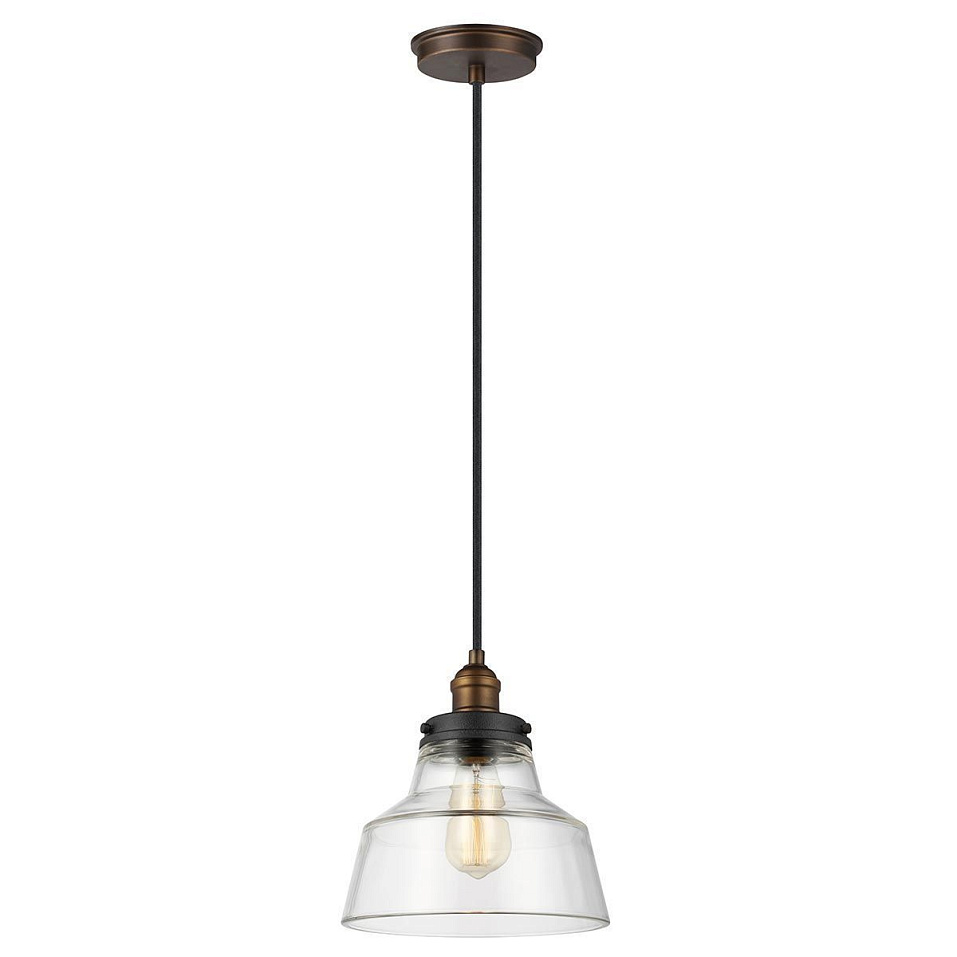 FE-BASKIN-P-A-BR BASKIN Painted Aged Brass/Dark Weathered Zinc /Clear// подвесной E27 1х60  х   