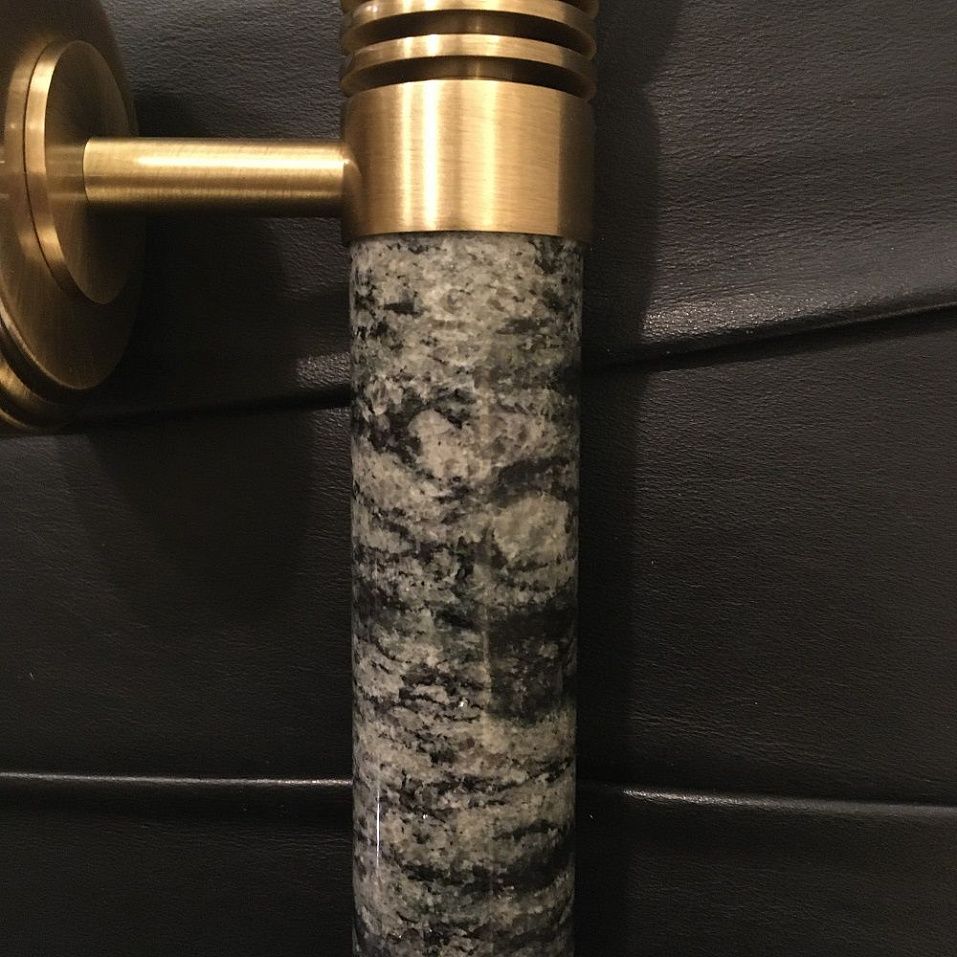 IZA-K-1(P/5)T IZANO brass patina/green grey granit/clear// настенный E14 1х40  х   