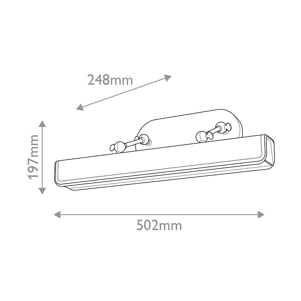 QN-VALISE-PL-M-VBS-CL  VALISE Vintage Brass/Cognac Leather ///Frosted подсветка для картин LED 1х18.   