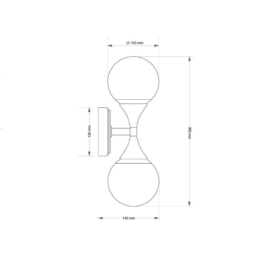 BAR-K-2(ZM) BARI matt gold/matt white// настенный G9 LED 2х5  х   
