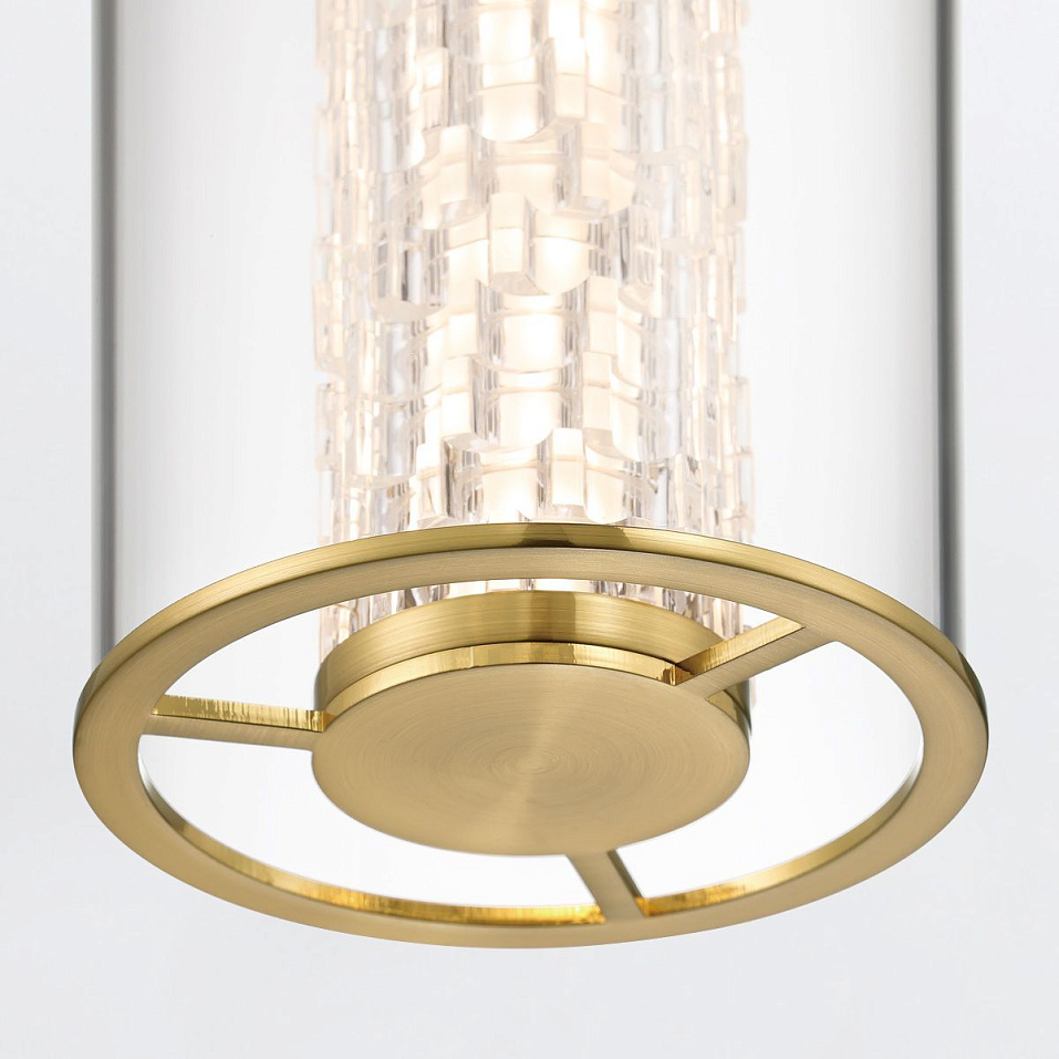 QN-ESPADA-1P-BG ESTRADA Brushed Gold/Clear//прозрачный подвесной LED 1х18  х   