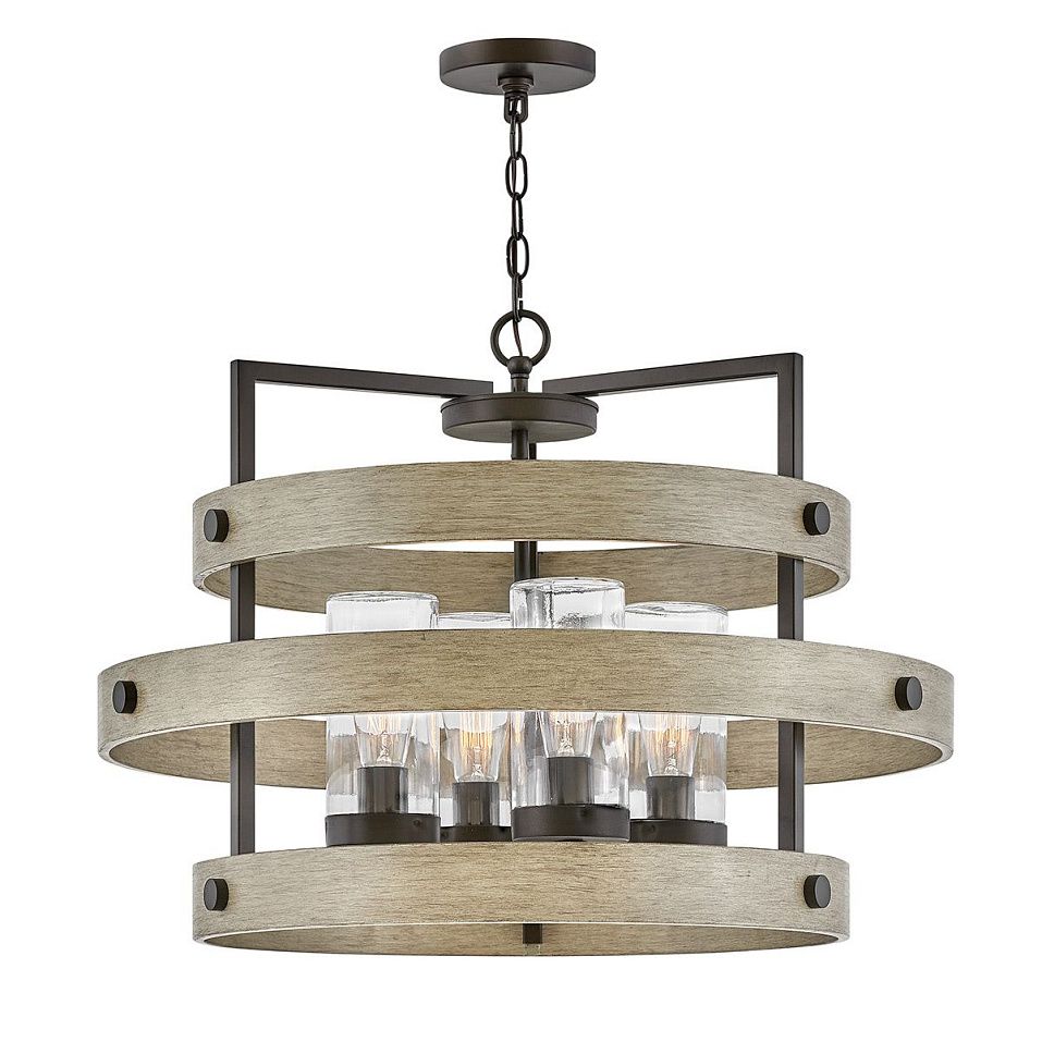 QN-RIVERWOOD4  RIVERWOOD Warm Bronze with Warm Ash accents /Clear// подвесной E27 4х60  х   