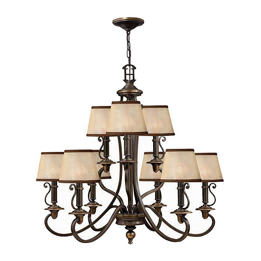 HK-PLYMOUTH9 PLYMOUTH Olde Bronze/light amber organza// подвесной E14 9х60  х  HK-PLYMOUTH9