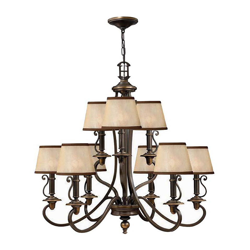 HK-PLYMOUTH9 PLYMOUTH Olde Bronze/light amber organza// подвесной E14 9х60  х   