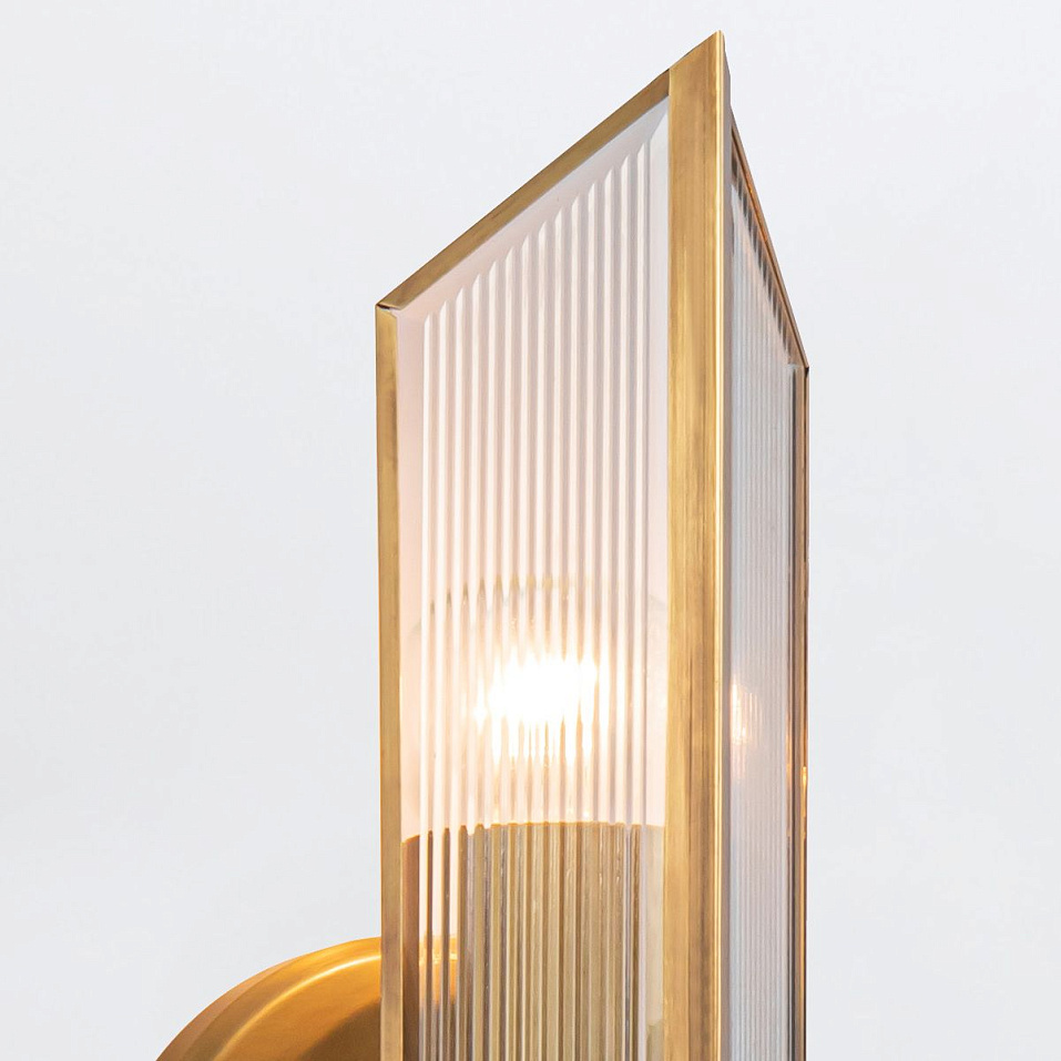 QN-CAIRO-2WB-VBS-CR CAIRO Vintage Brass/Clear Ribbed // настенный E27 2х60  х   