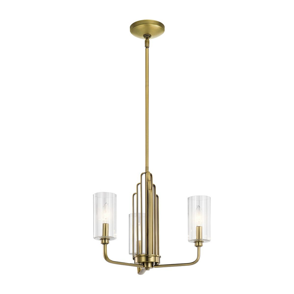QN-KIMROSE3-BNB KIMROSE Brushed Natural Brass/Clear// подвесной E14 3х40  х   