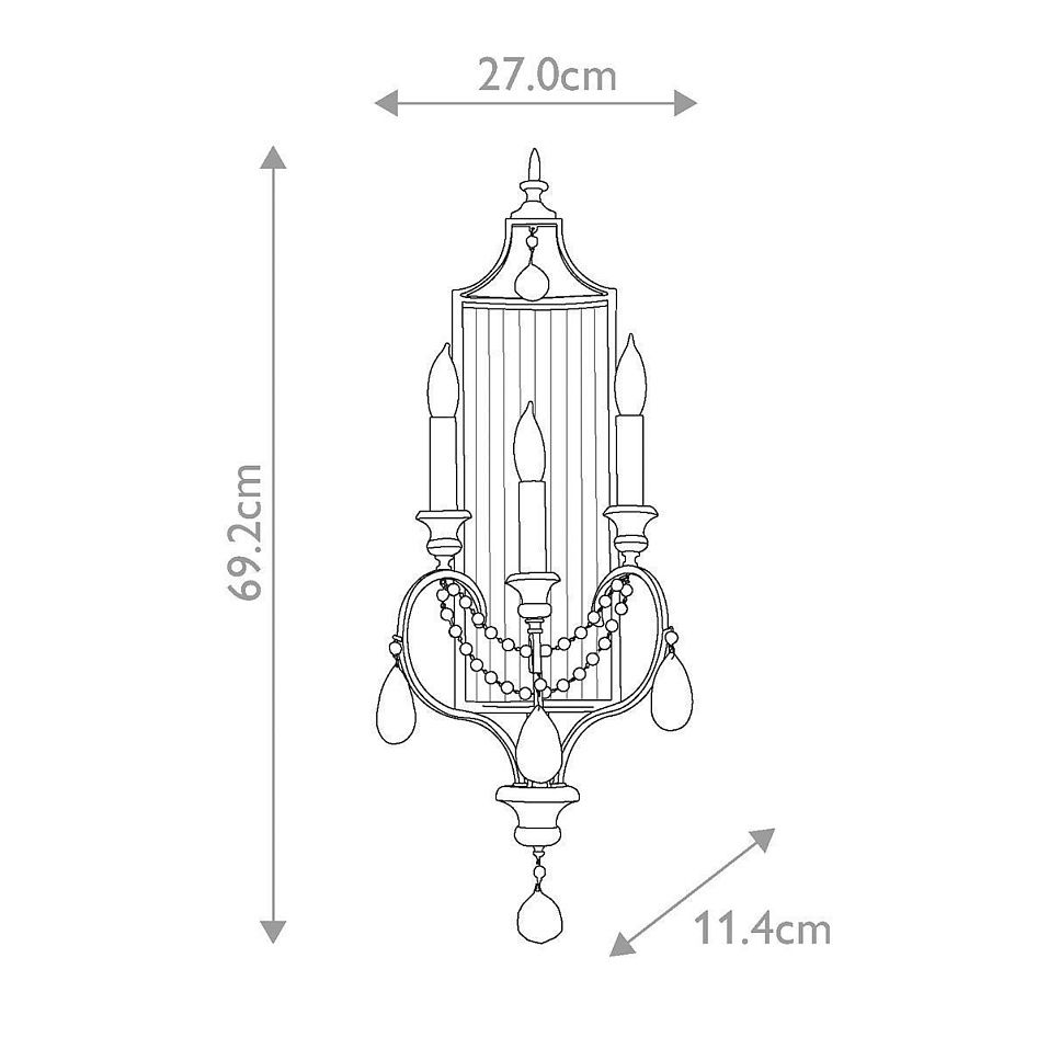FE-GIANNA3W GIANNA Gilded Silver/Antiqued Mirrored Glass/// настенный E14 3х60  х   