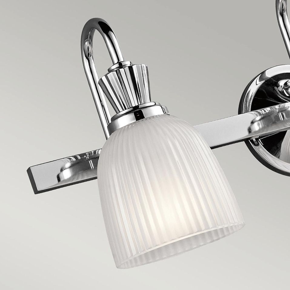 KL-CORA3-BATH CORA Polished Chrome/Ribbed Glass// настенный G9 LED 3х3  х   