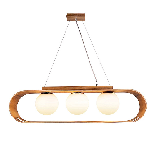 QN-SFERA-3P-TEAK  SFERA Teak Veneer /Nickel-Plated Aluminium /Opal// подвесной E27 3х40  х  QN-SFERA-3P-TEAK 
