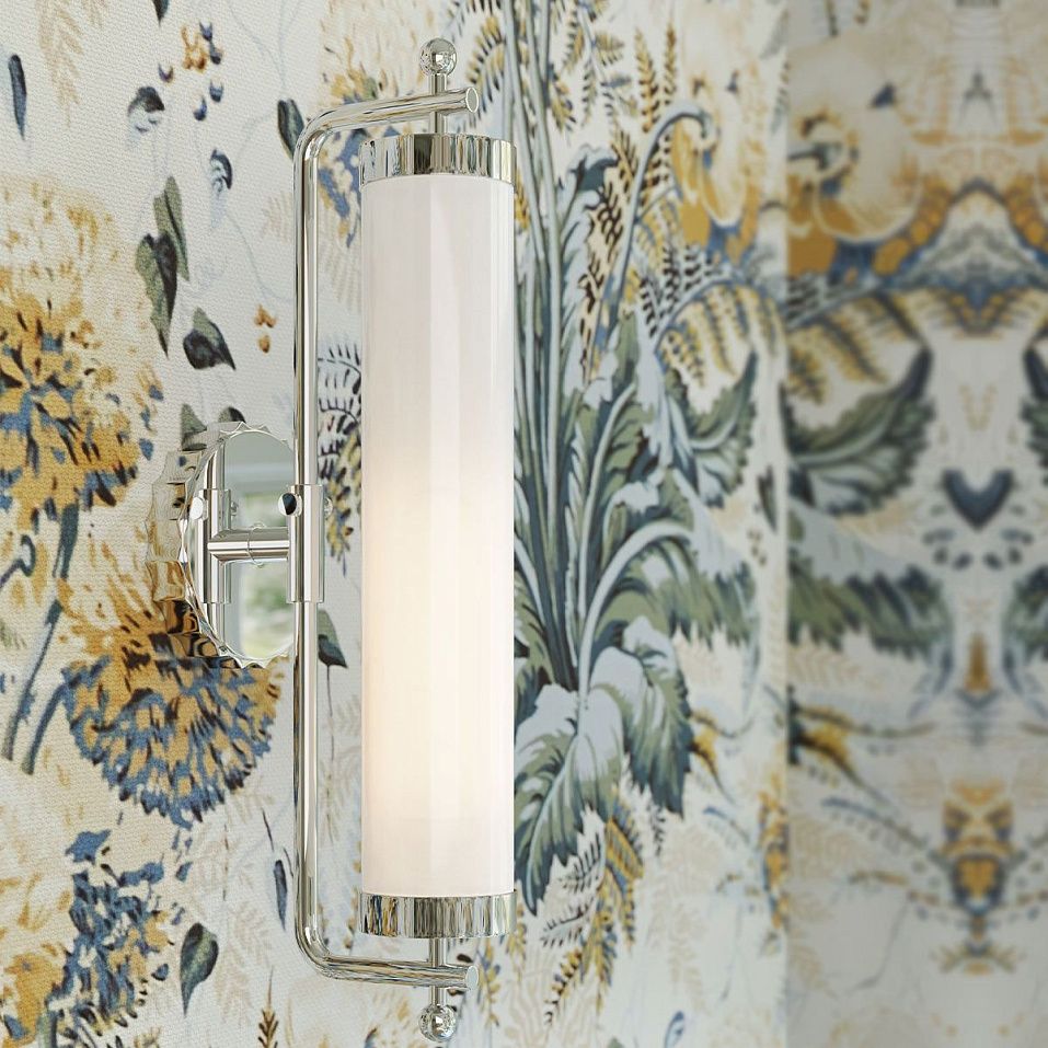 QNC-LATIMER-WB-PN  LATIMER Polished Nickel /White// настенный E27 1х60  х   