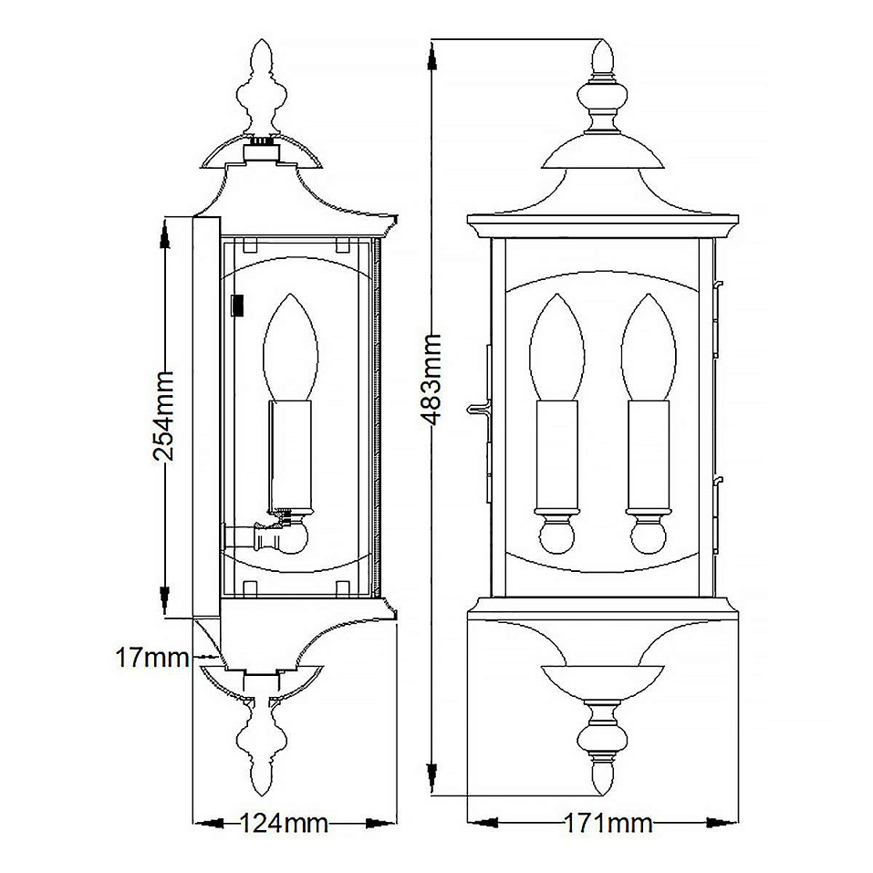 QN-MARKET-SQUARE-M MARKET SQUARE Oil Rubbed Bronze/Clear Seeded// настенный E14 2х60  х   